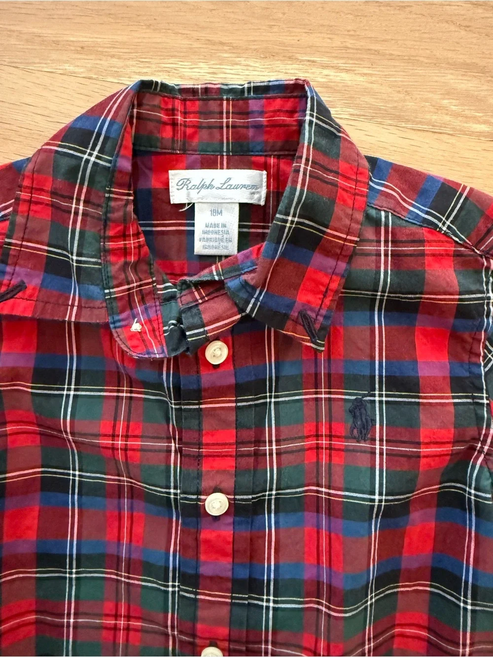 Ralph Lauren Red Plaid Cotton Button-Down Shirt - Kids